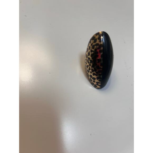 Nwt- Zara ANIMAL PRINT OVAL MAXI RING-S - Picture 5 of 6
